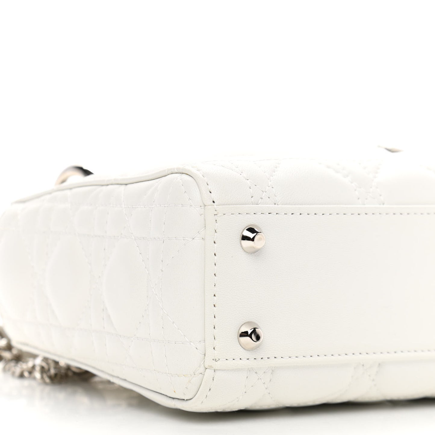 Lambskin Cannage Mini Lady Dior White