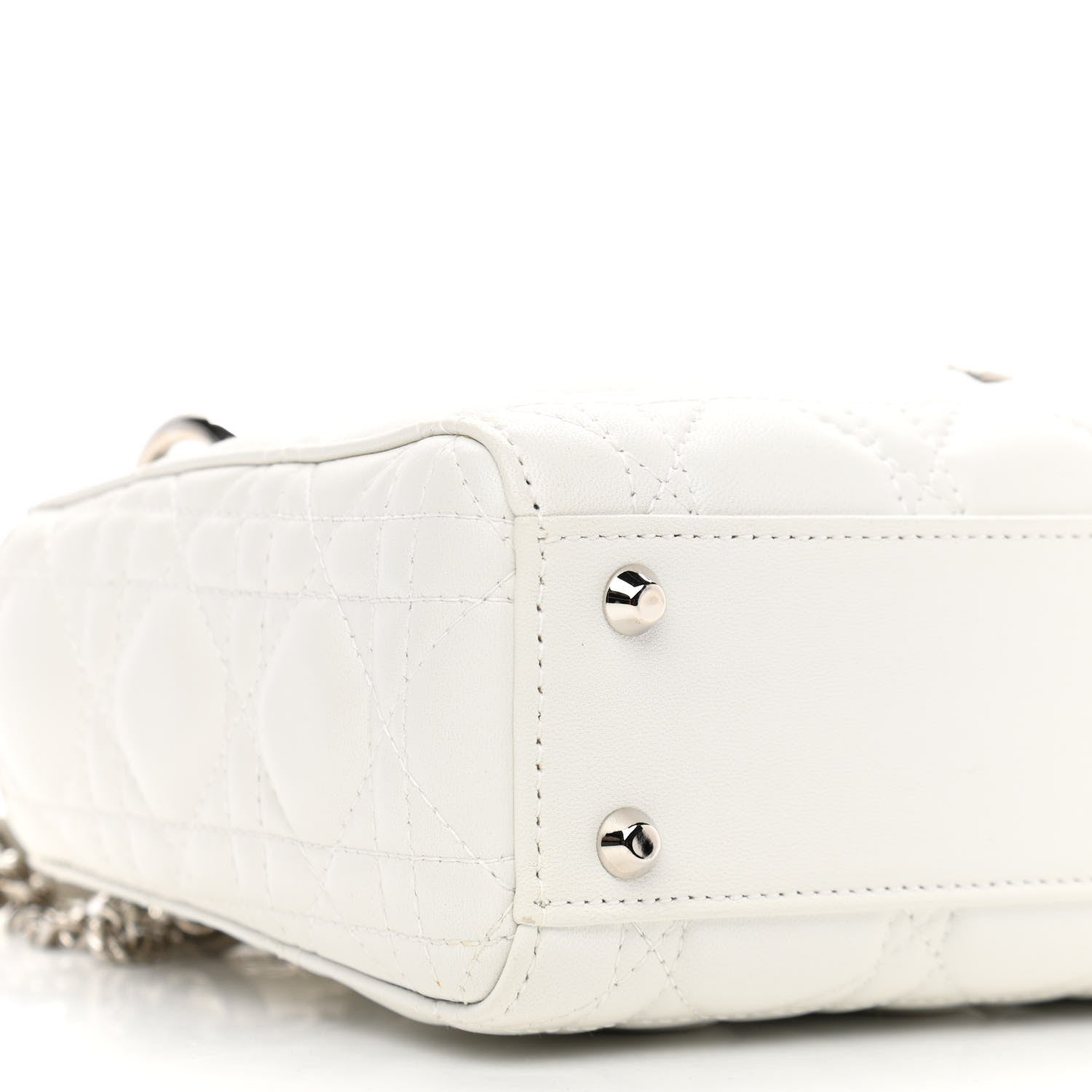 Christian Dior Lambskin Cannage Mini Lady Dior White 9 of 14