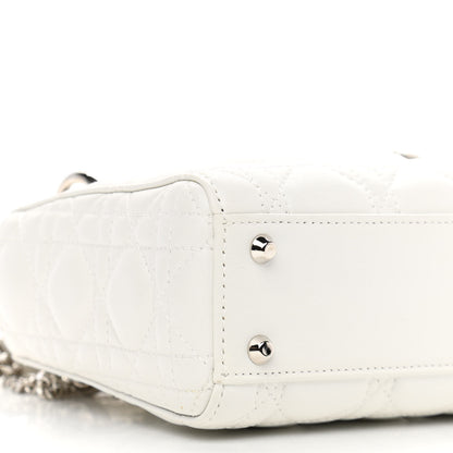 Christian Dior Lambskin Cannage Mini Lady Dior White 9 of 14
