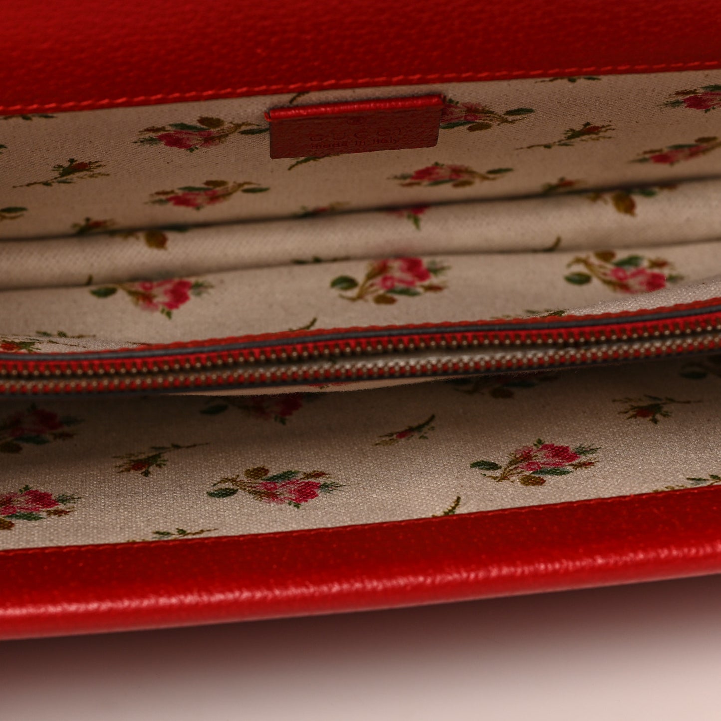 Calfskin Web Floral Embroidered Small Dionysus Shoulder Bag Hibiscus Red