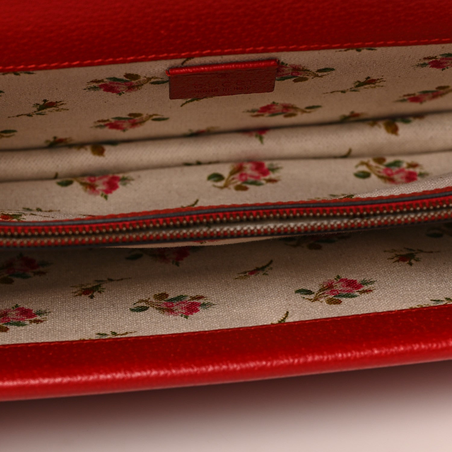 Gucci Calfskin Web Floral Embroidered Small Dionysus Shoulder Bag Hibiscus Red 5 of 9