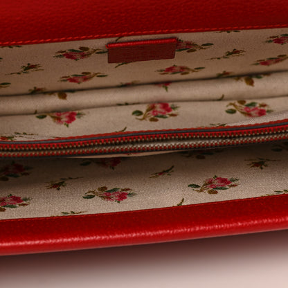 Gucci Calfskin Web Floral Embroidered Small Dionysus Shoulder Bag Hibiscus Red 5 of 9