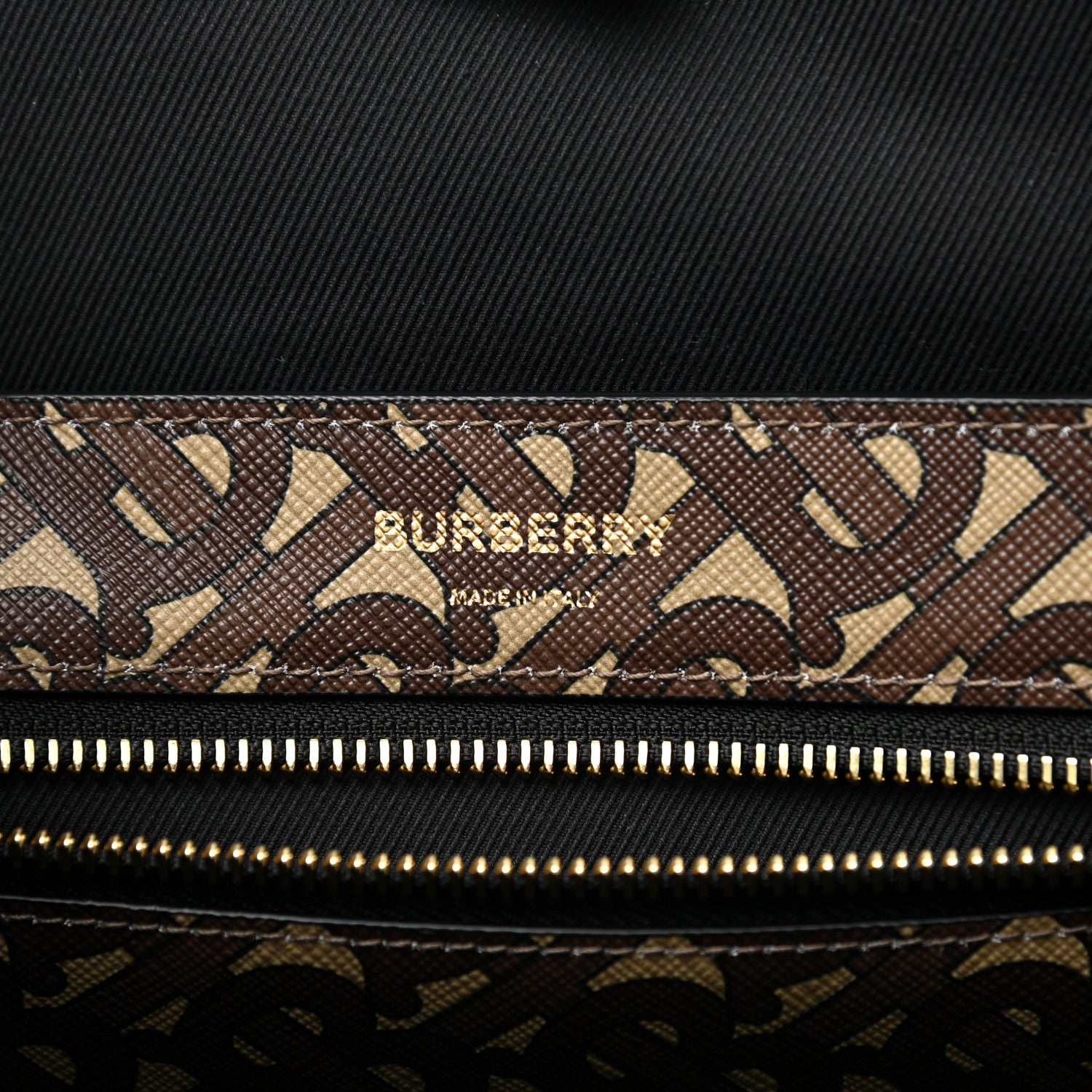 Burberry E-Canvas Monogram Stripe Book Tote Bridle Brown 6 of 9