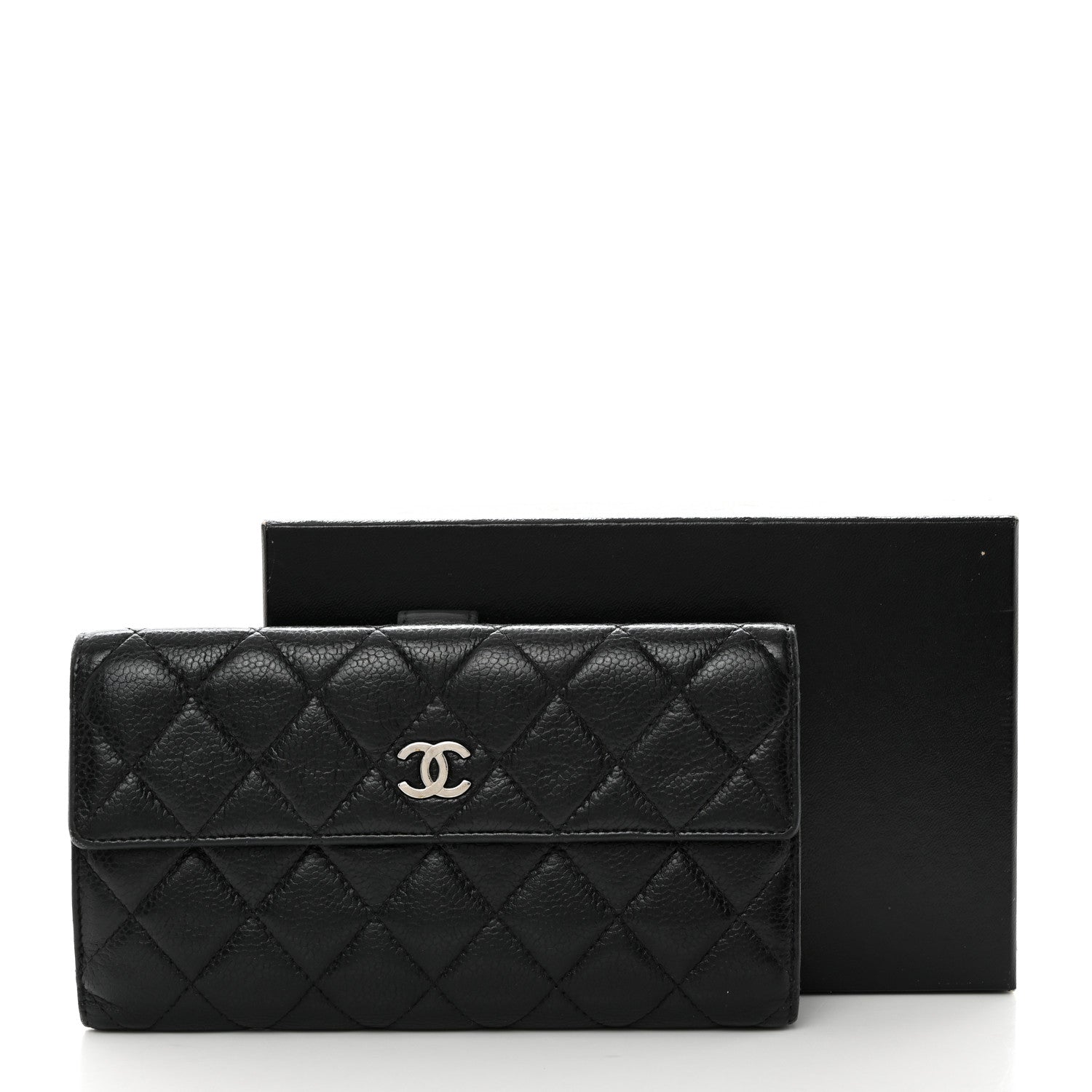 Chanel Caviar Quilted CC Long Double Wallet Black 11 of 11
