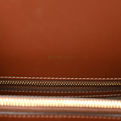 Burberry Calfskin Vintage Check Small Two Handle Title Bag Black 6 of 10
