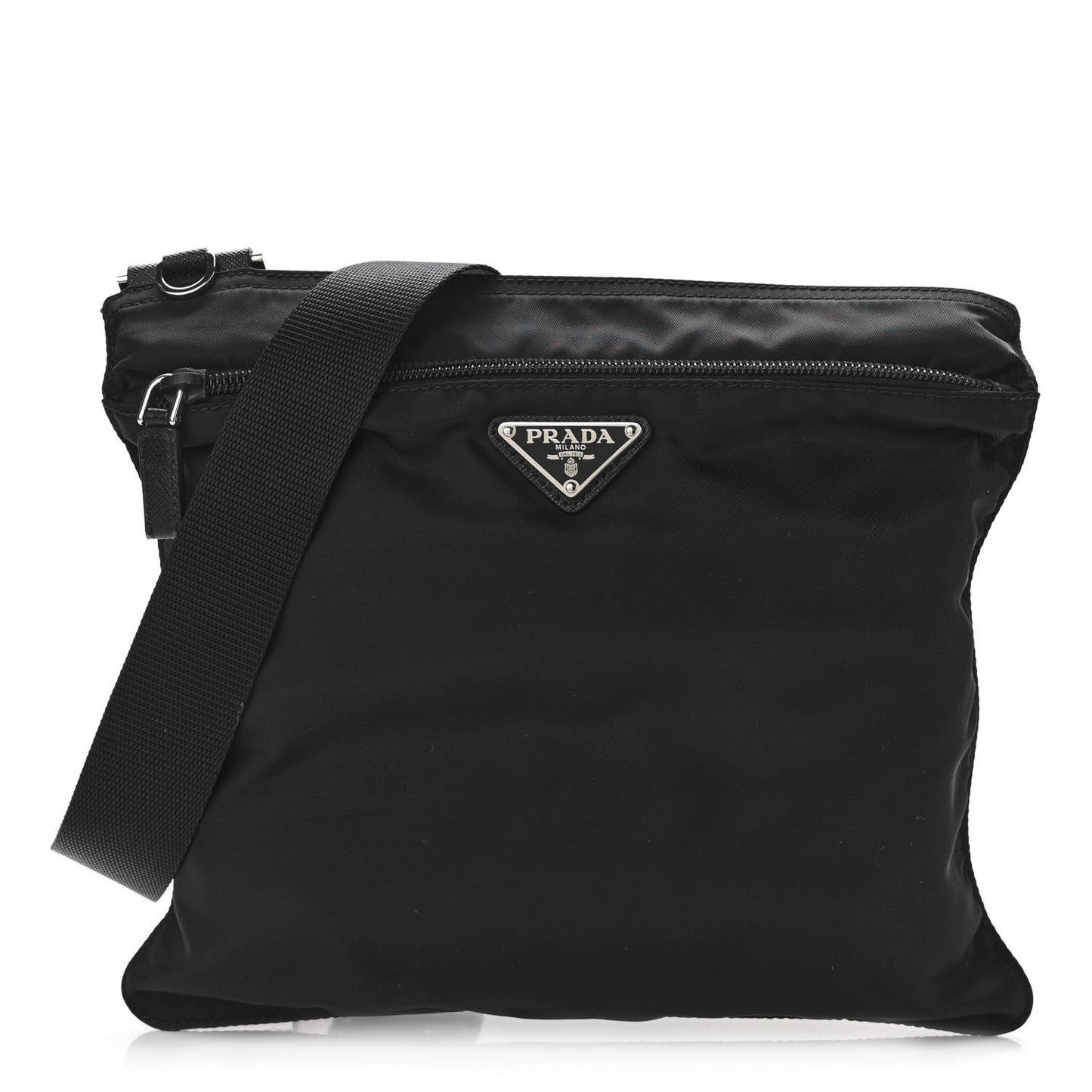Nylon Vela Flat Messenger Bag Black