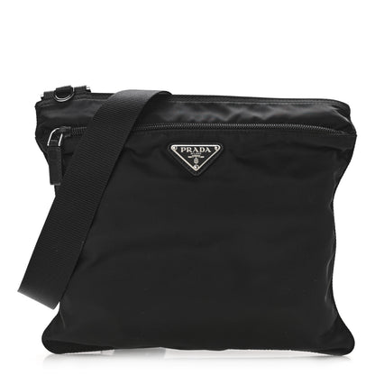 Prada Nylon Vela Flat Messenger Bag Black 1 of 8