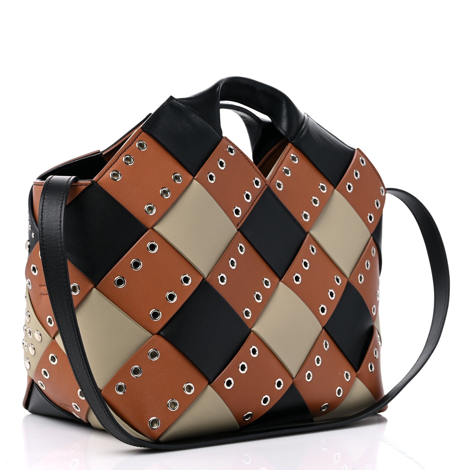 Loewe Calfskin Woven Studded Basket Surplus Bag Multicolor 3 of 12