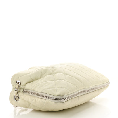 Chanel Caviar Quilted Expandable Zip Shoulder Bag White 5 of 12