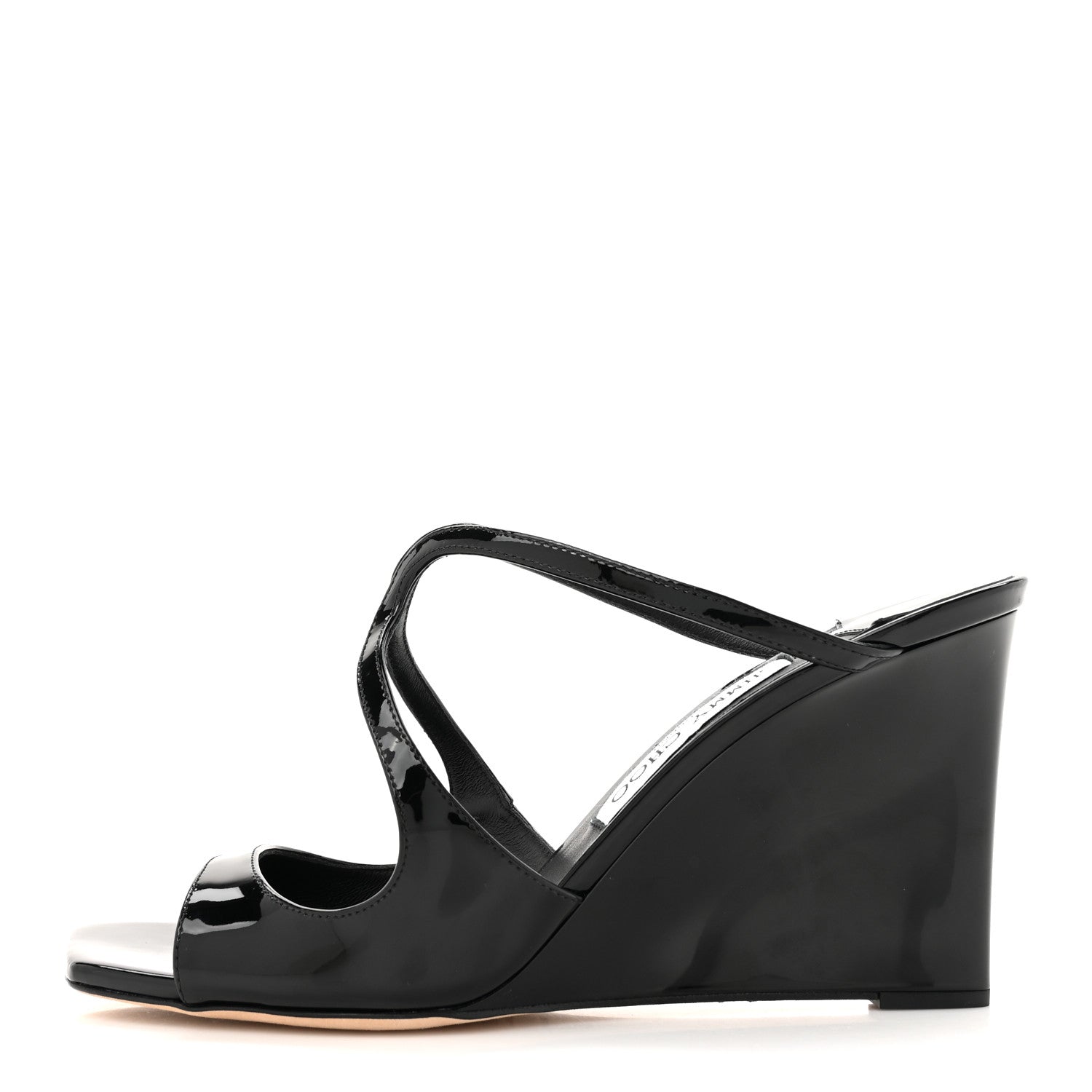 Jimmy Choo Patent Anise 85 Wedge 39 Black 1 of 9