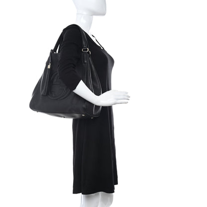 Gucci Pebbled Calfskin Large Soho Shoulder Bag Black 2 of 11