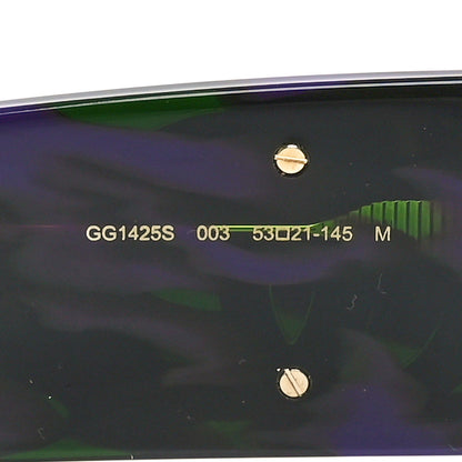 Gucci Acetate Rectangular Sunglasses GG1425S Havana Purple Green 7 of 8