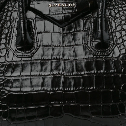 Givenchy Calfskin Crocodile Embossed Small Antigona Black 8 of 10