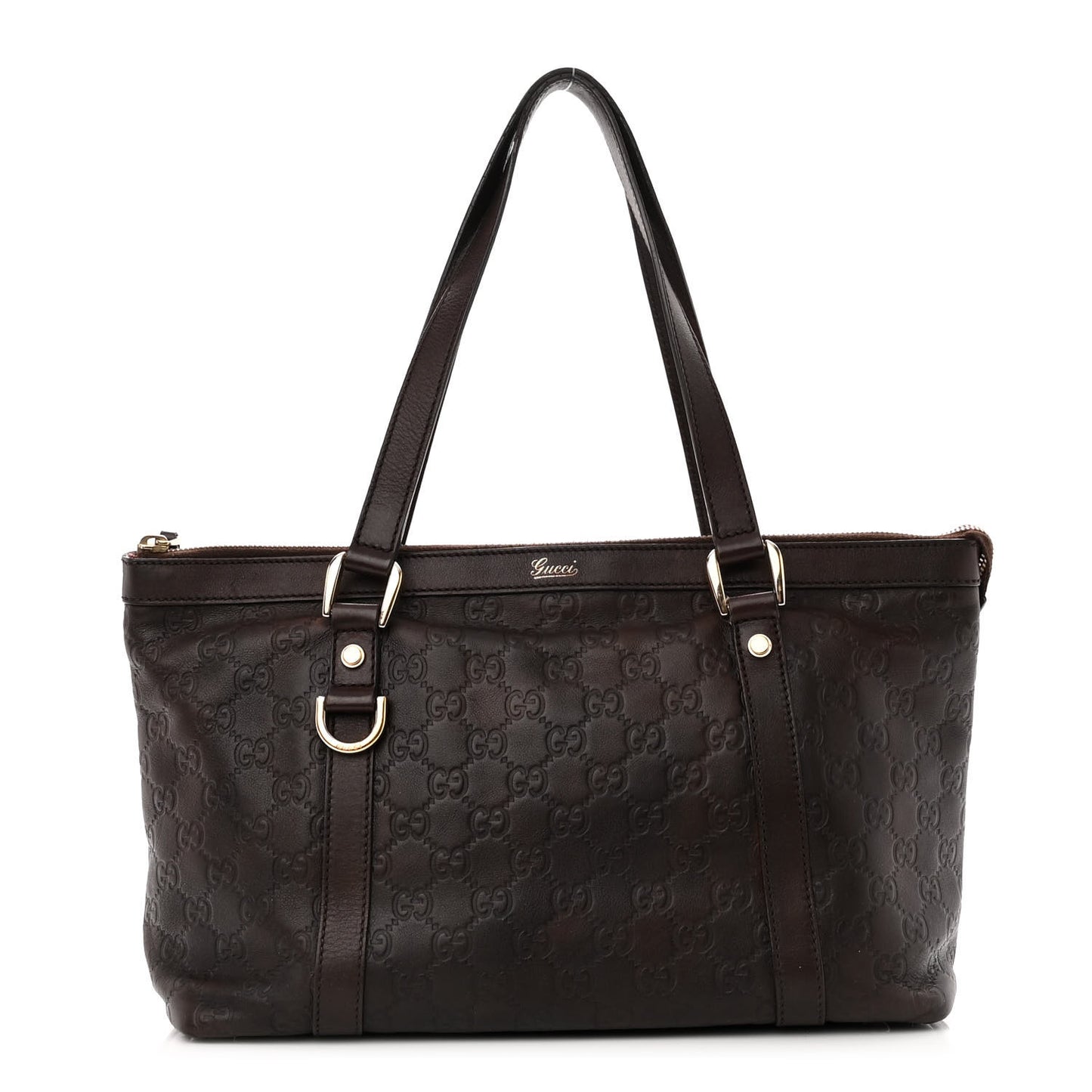 Guccissima Medium Abbey Tote Dark Brown