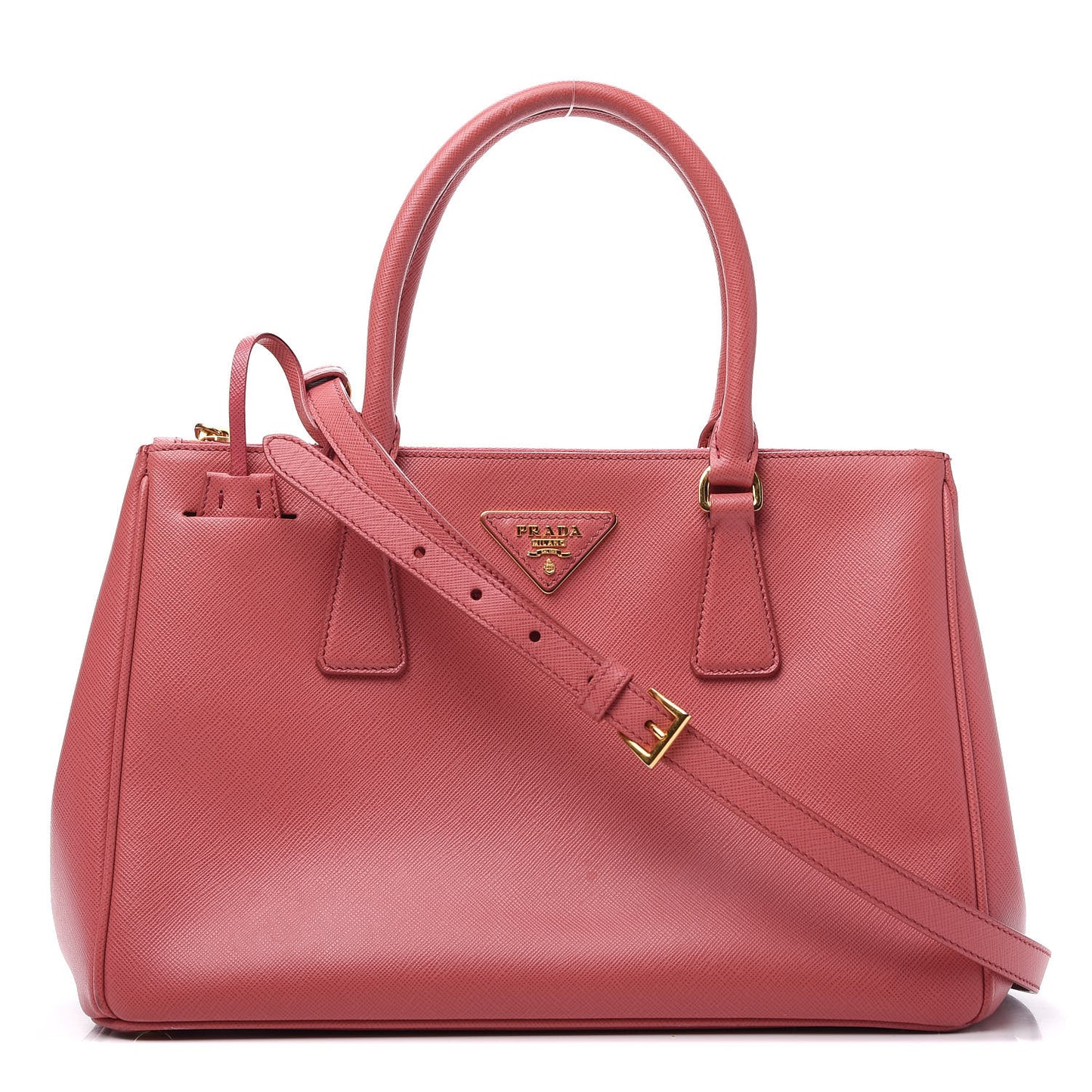 Saffiano Small Galleria Double Zip Tote Fuxia