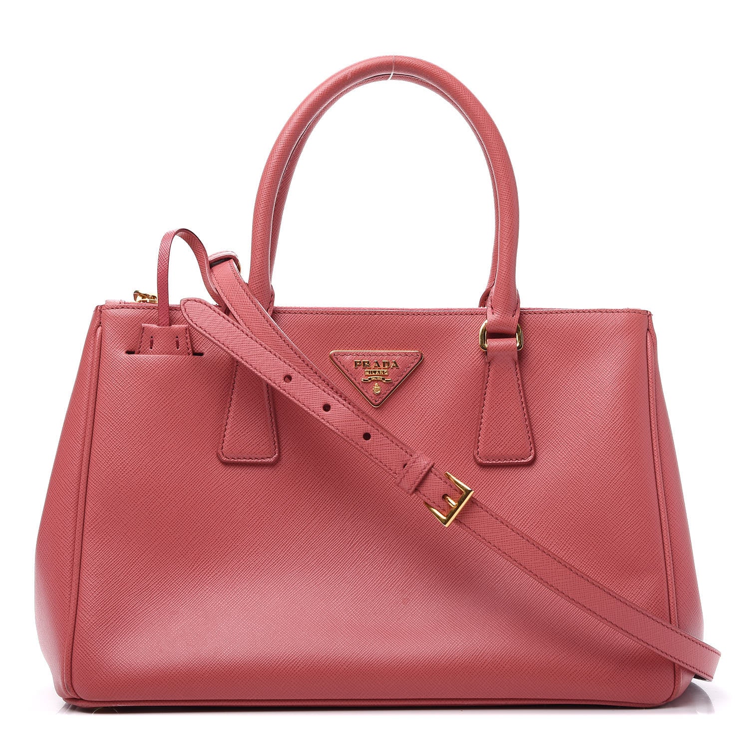 Prada Saffiano Small Galleria Double Zip Tote Fuxia 1 of 14