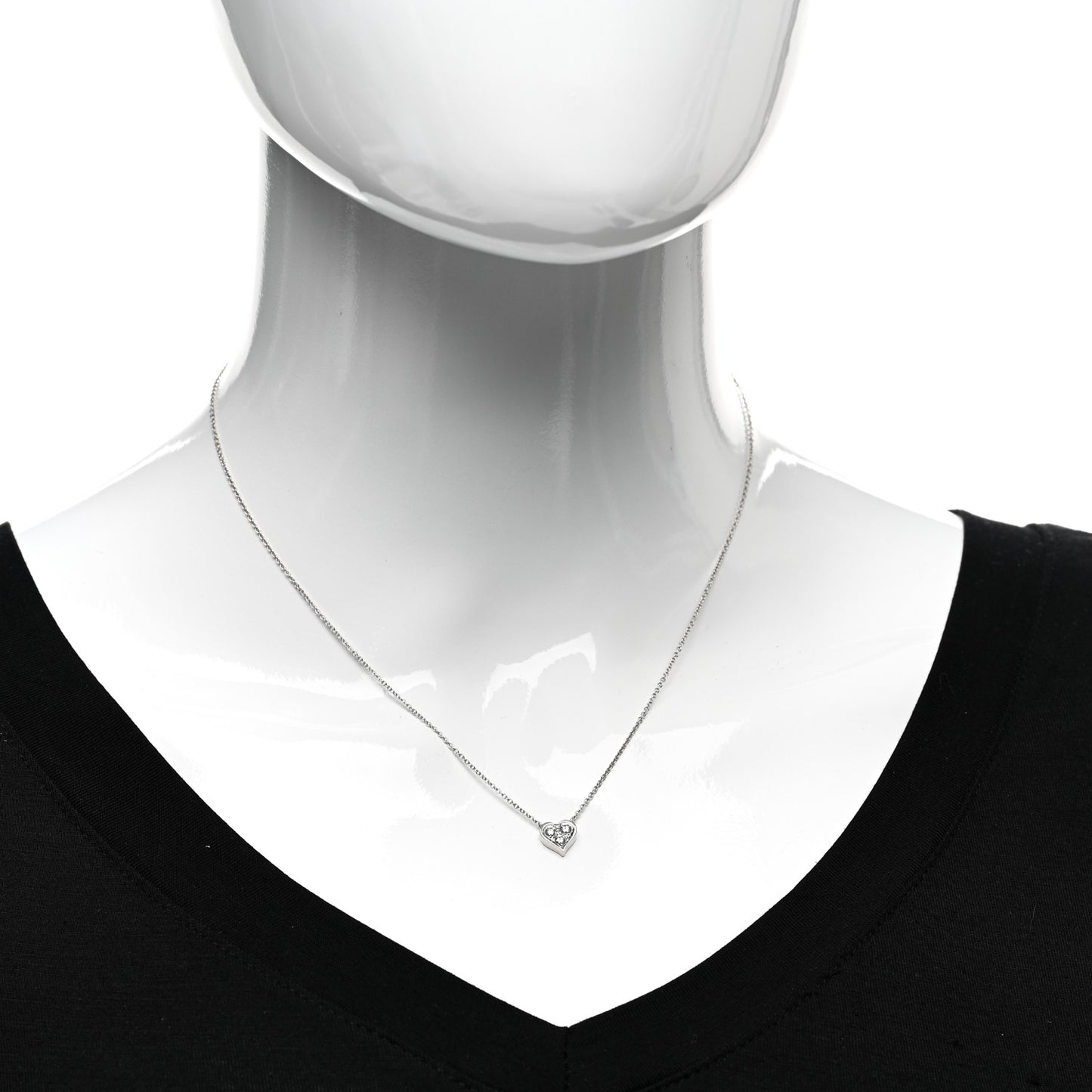 Platinum Diamond Heart Pendant Necklace