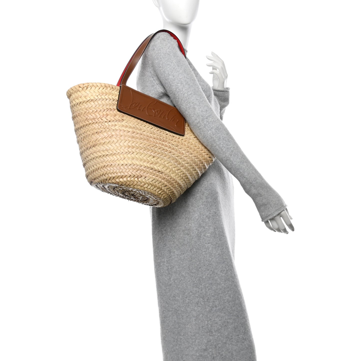 Woven Straw Loubishore Tote Beige