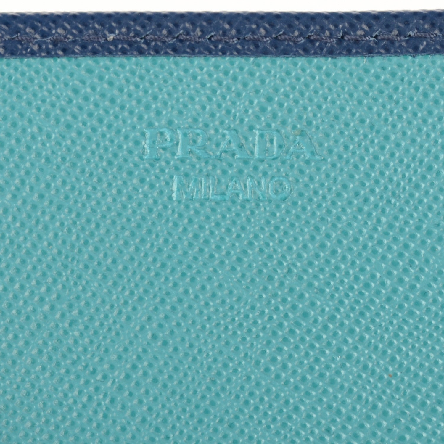 Prada Saffiano Bi-Color Trend Continental Wallet Bleuette Turchese 7 of 9