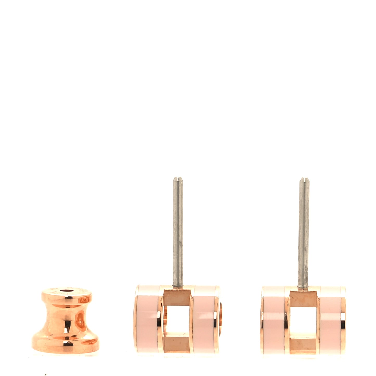 Gold Lacquered Mini Pop H Earrings Rose Dragee