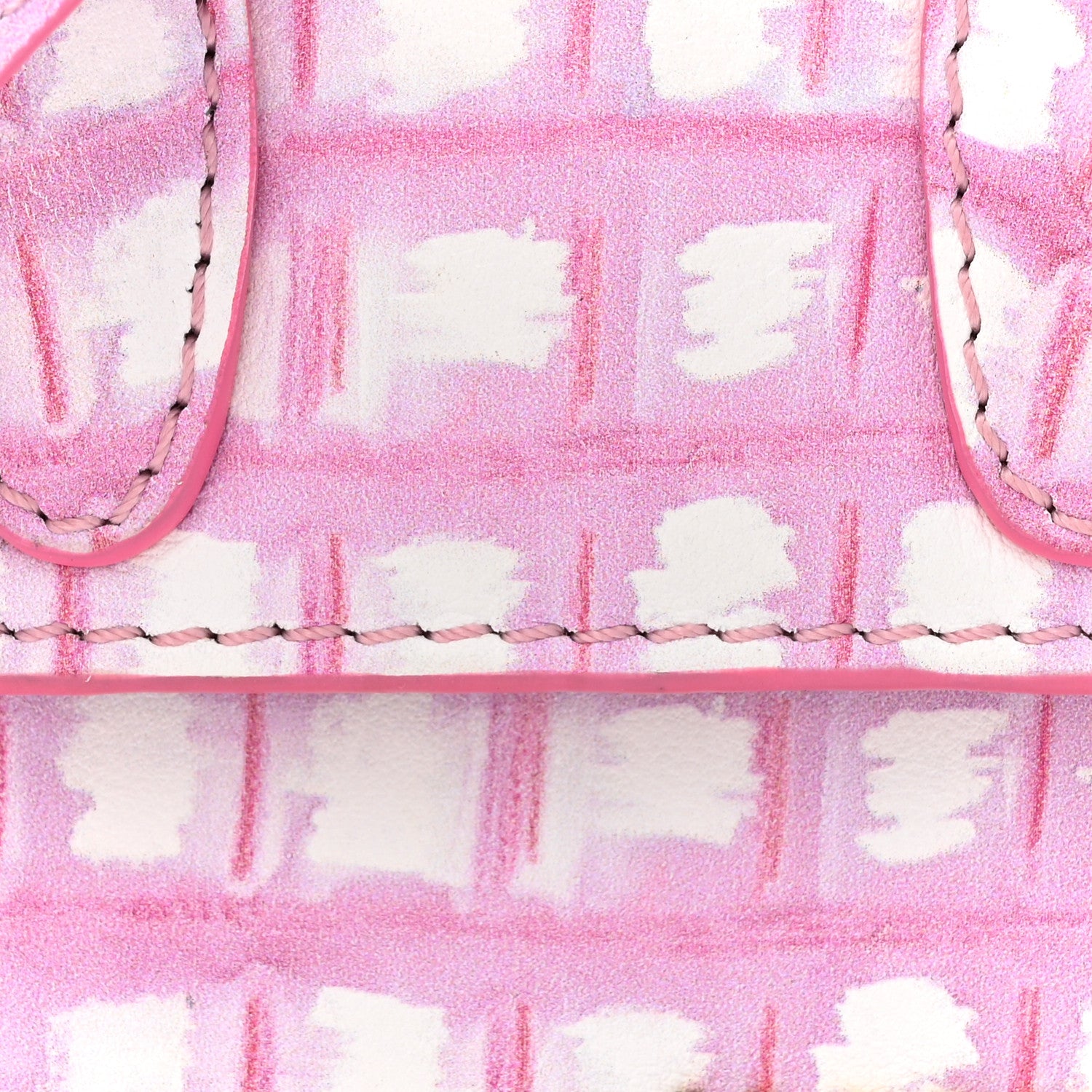 Jacquemus Smooth Calfskin Check Printed Le Chiquito Pink White 7 of 16