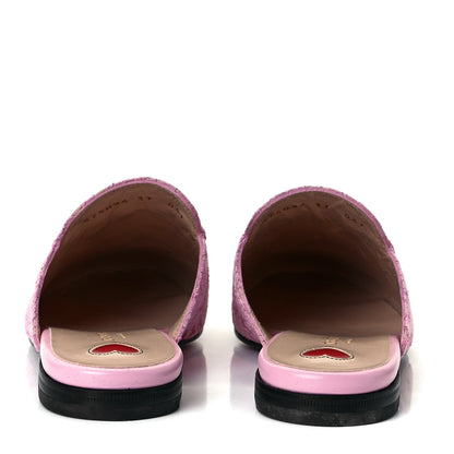 Gucci Lace Malaga Kid Womens Princetown Slippers 37 Sugar Pink Skin Rose 5 of 9