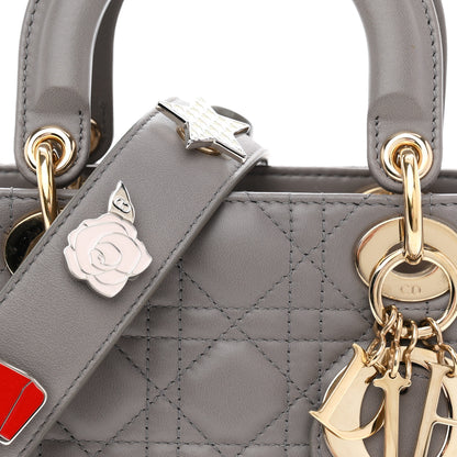 Christian Dior Lambskin Cannage Small Lucky Badges My Lady Dior Grey 8 of 10