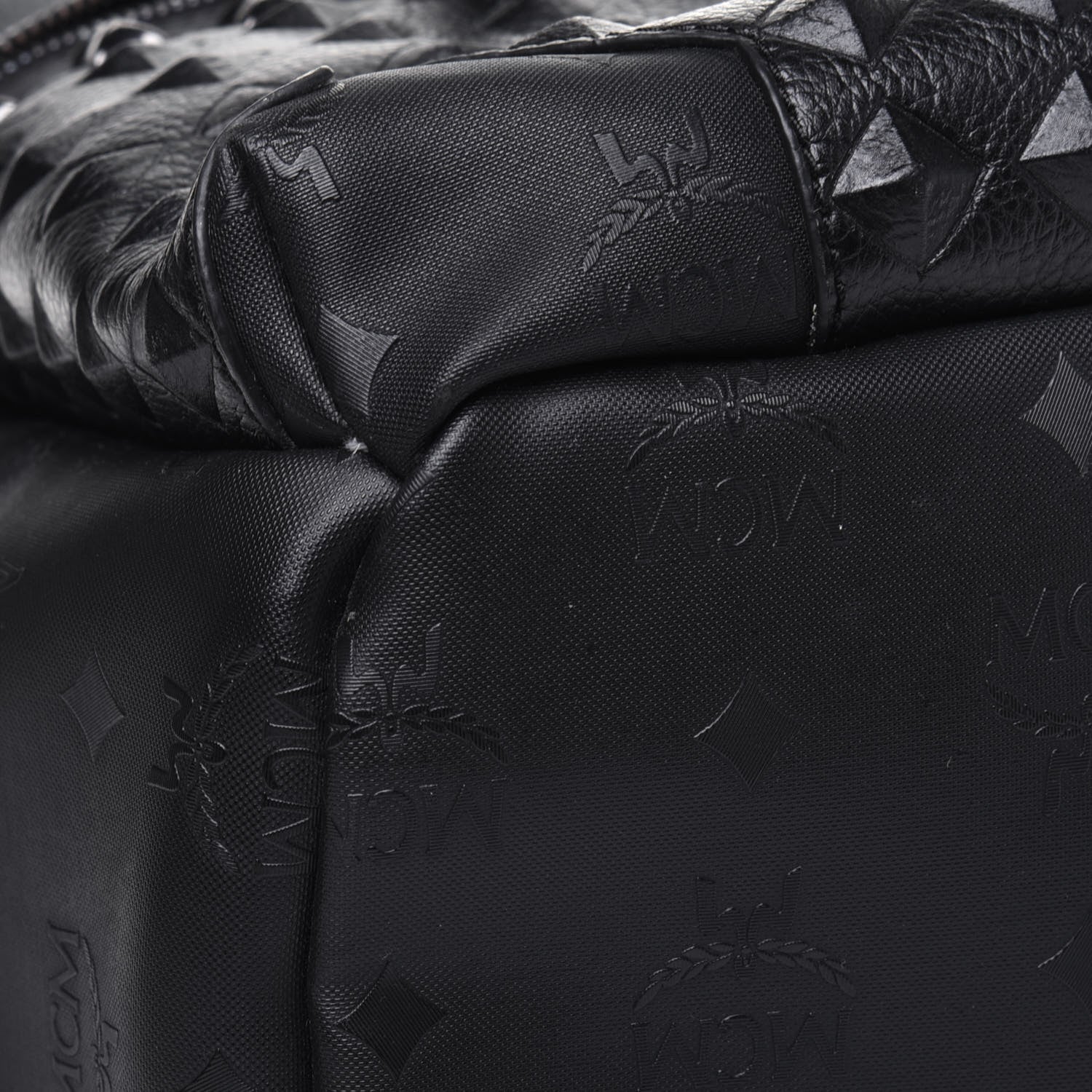 MCM Calfskin Medium Studded Backpack Black 13 of 18