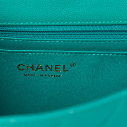 Chanel Caviar Quilted Mini Rectangular Flap Turquoise 5 of 10