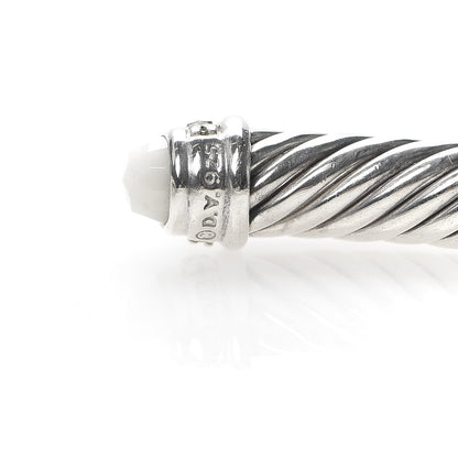 David Yurman Sterling Silver Diamond White Agate 5mm Cable Classics Bracelet 4 of 4