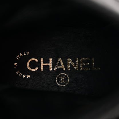 Chanel Suede Calfskin Chain CC Short Boots 38 Black 8 of 10