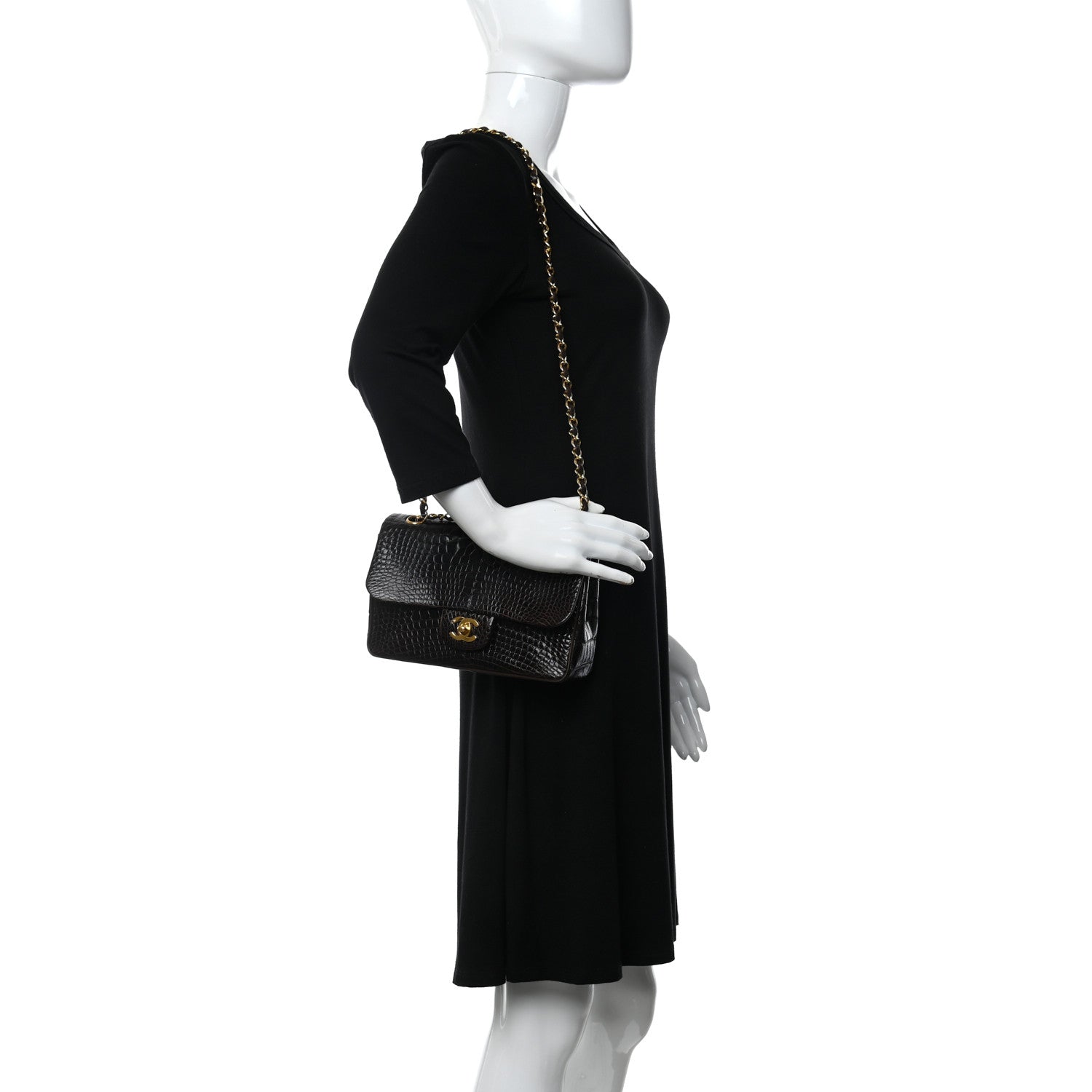 Chanel Alligator Small Double Flap Brown 2 of 11