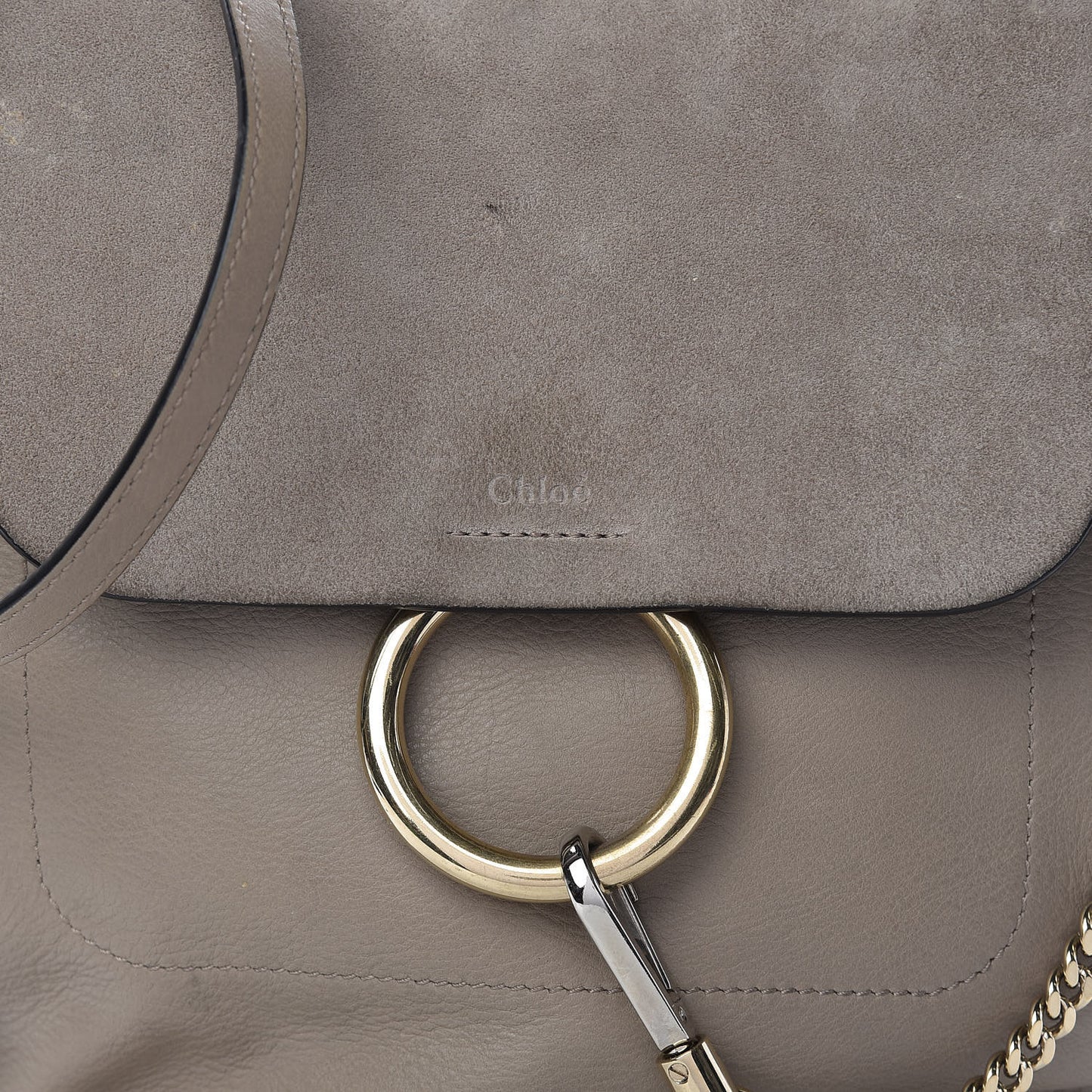 Suede Calfskin Medium Faye Backpack Motty Grey