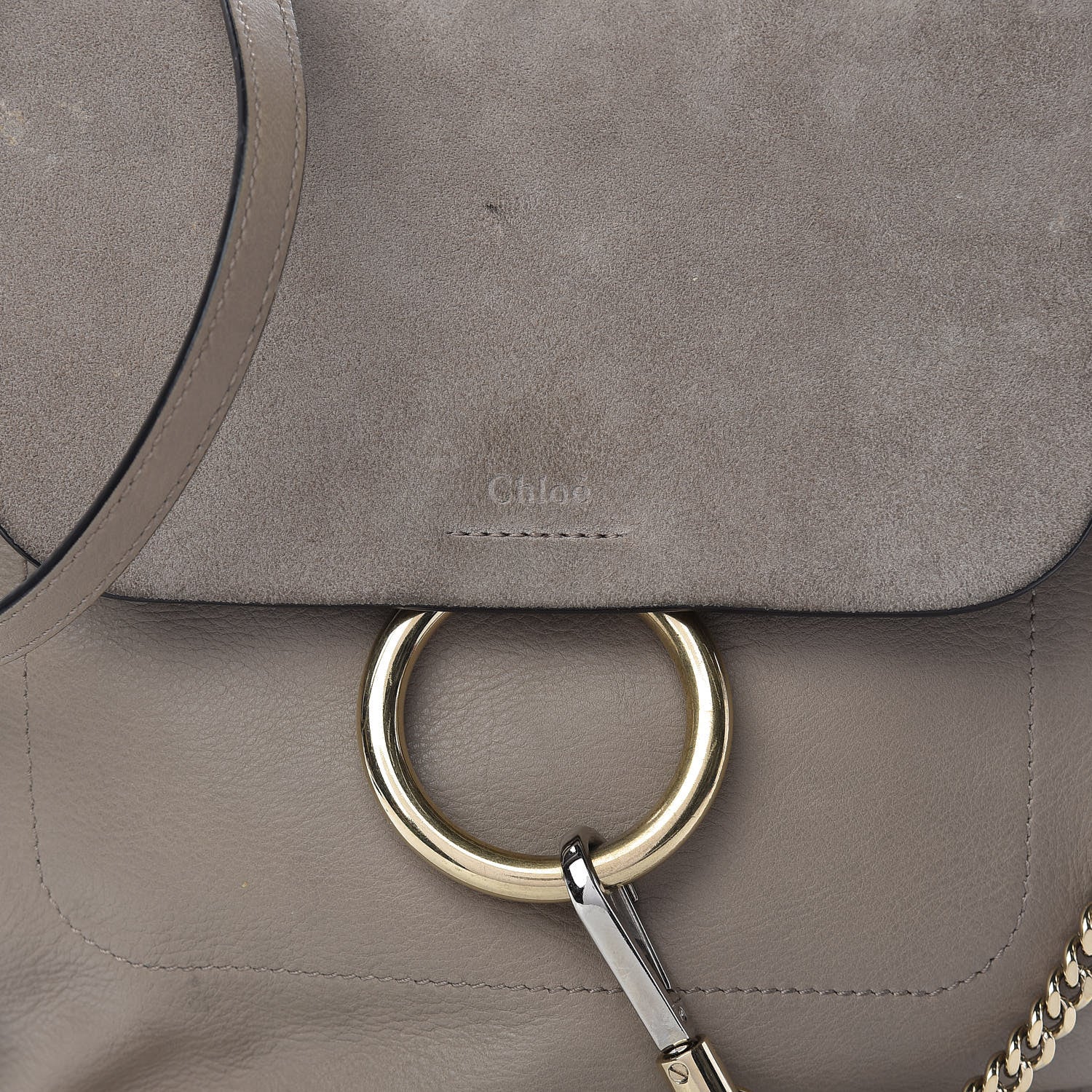 Chloe Suede Calfskin Medium Faye Backpack Motty Grey 8 of 18