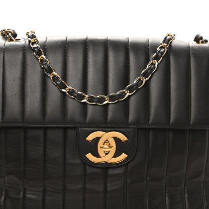 Chanel Lambskin Vertical Quilted XL Jumbo Single Flap Black 8 of 10