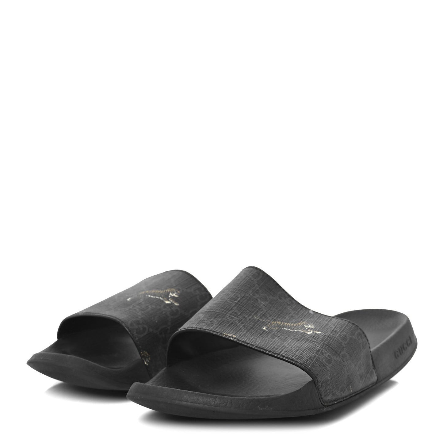 GG Supreme Monogram Tigers Mens Slide Sandals 10 Black Multicolor