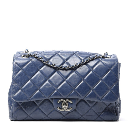 Chanel Glazed Calfskin Quilted Large Coco Soft Flap Navy 1 of 11