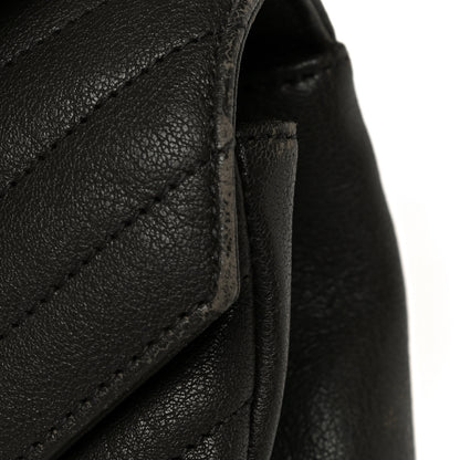 Saint Laurent Sheepskin Matelasse Chevron Monogram Medium College Bag Asphalt 17 of 21