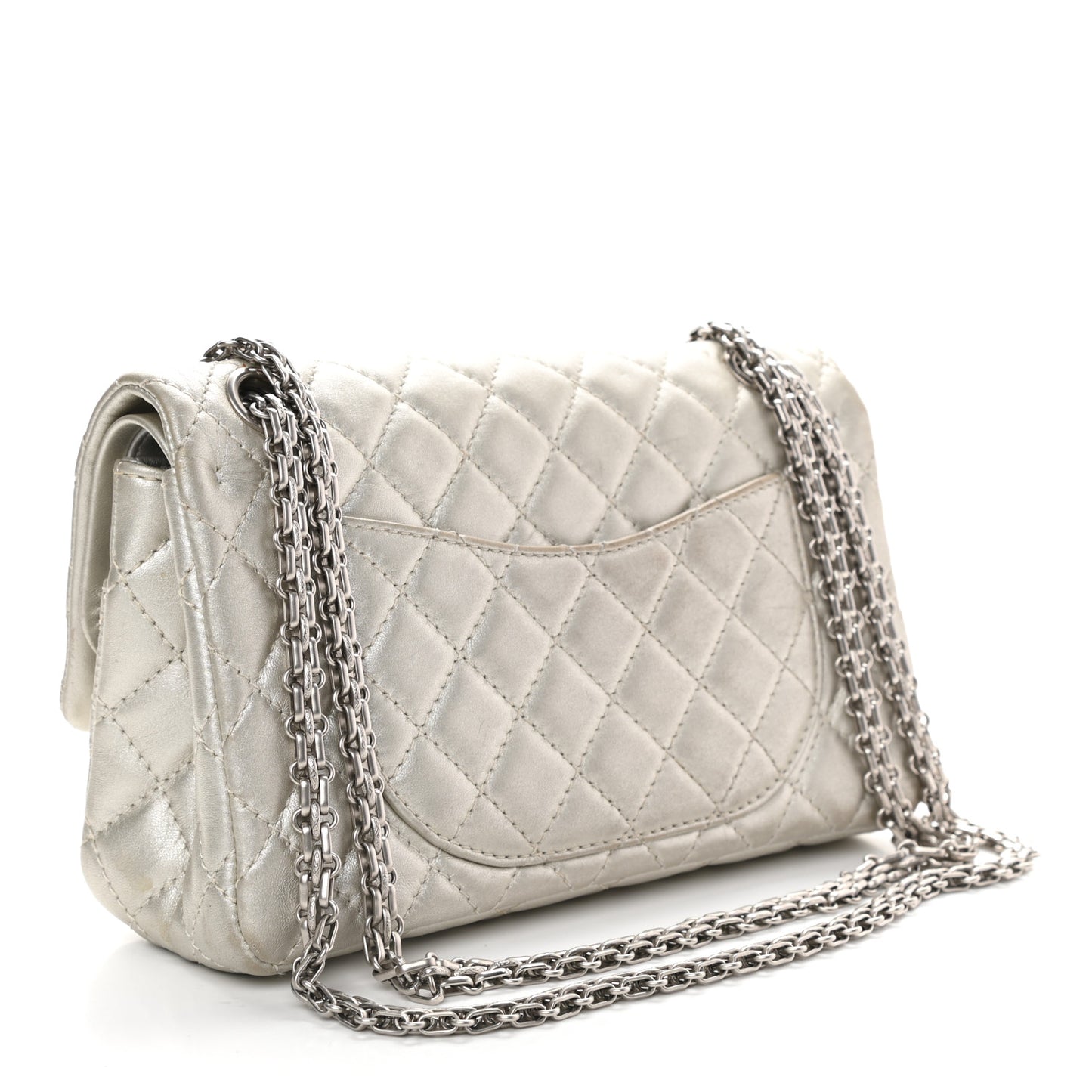 Metallic Lambskin Quilted 2.55 Reissue 225 Flap Silver