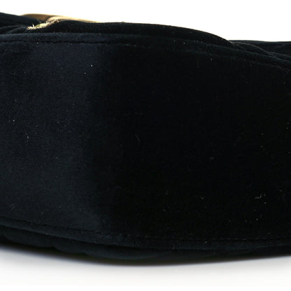 Gucci Velvet Matelasse Loved Embroidered Medium GG Marmont Shoulder Bag Black 10 of 11