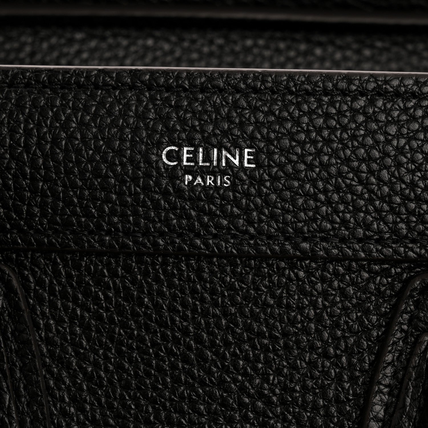 Celine Drummed Calfskin Nano Luggage Black 6 of 11