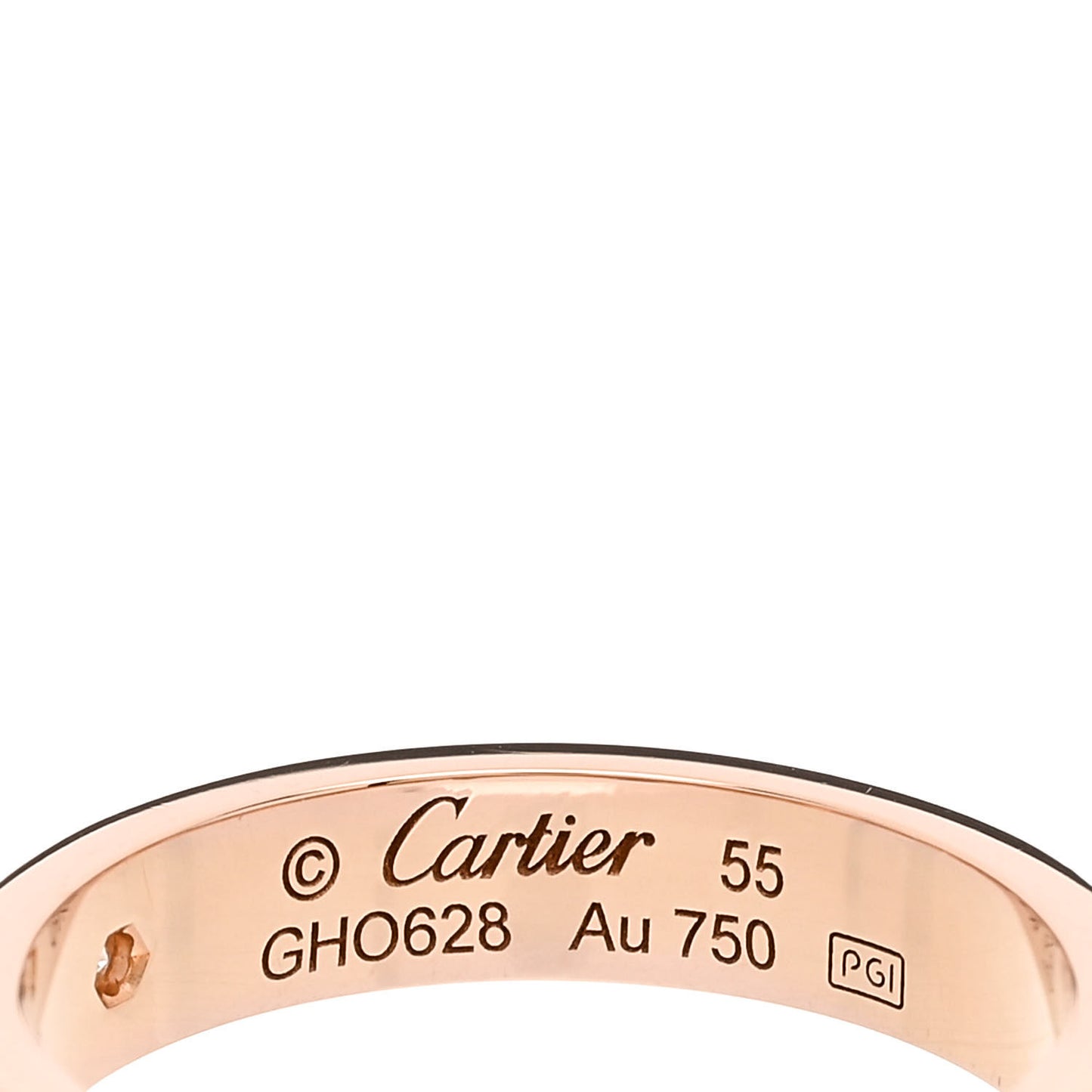 18K Pink Gold Diamond 4mm LOVE Wedding Band Ring 55 7.25