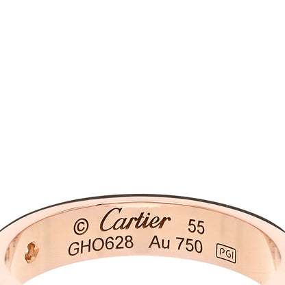 Cartier 18K Pink Gold Diamond 4mm LOVE Wedding Band Ring 55 7.25 4 of 5