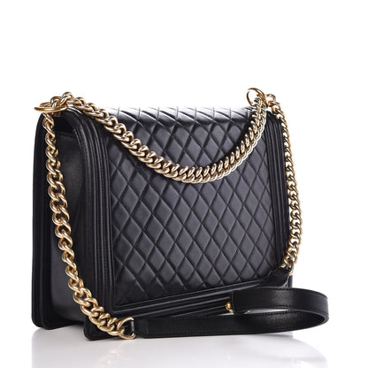 Chanel Lambskin Quilted Large Boy Flap Black 3 of 10