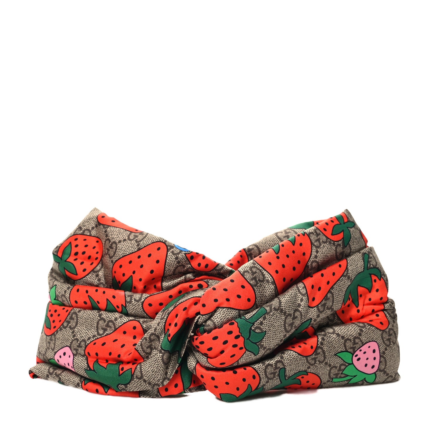 Silk Monogram Strawberry Print Headband M