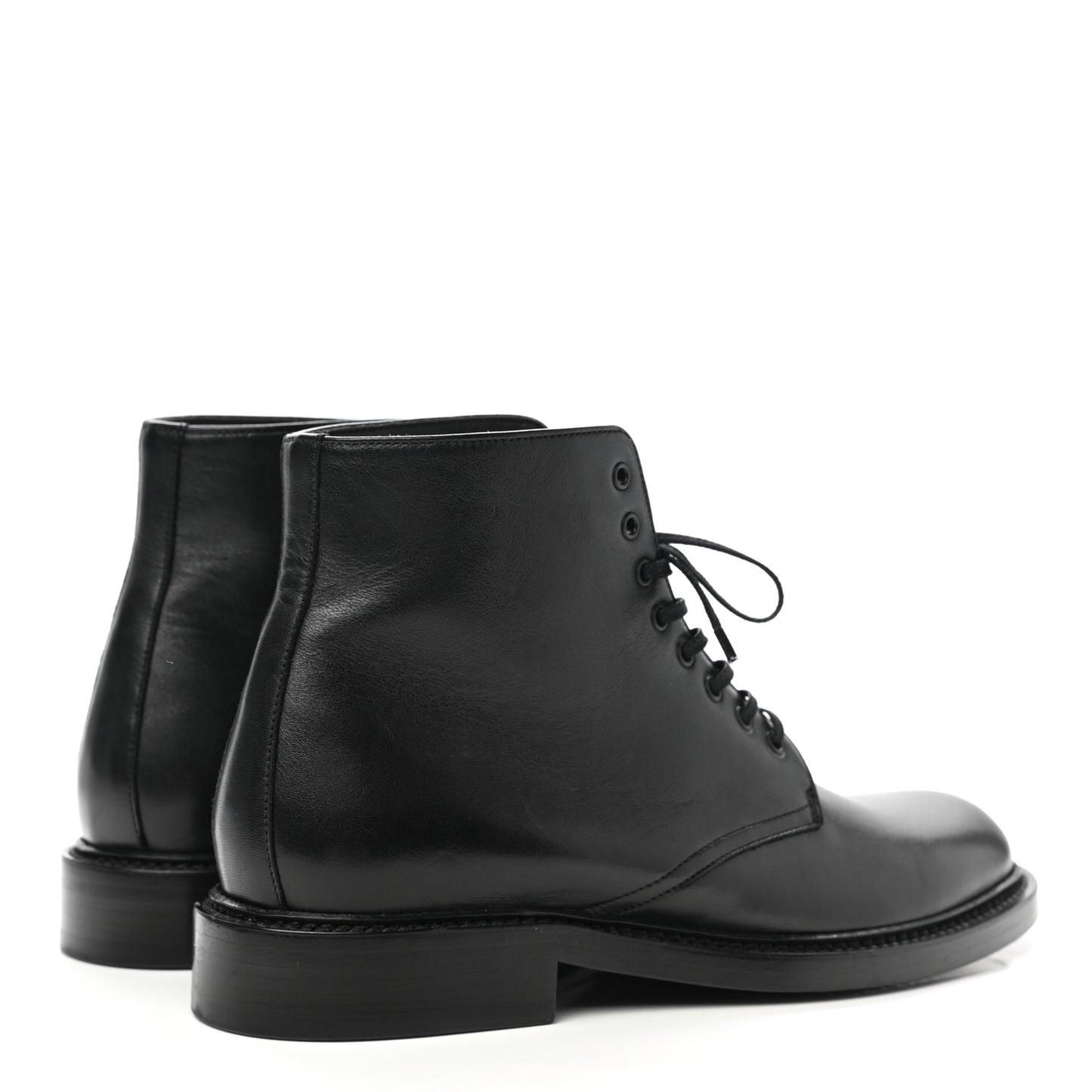 Calfskin Army 25 Lace Up Booties 38 Black