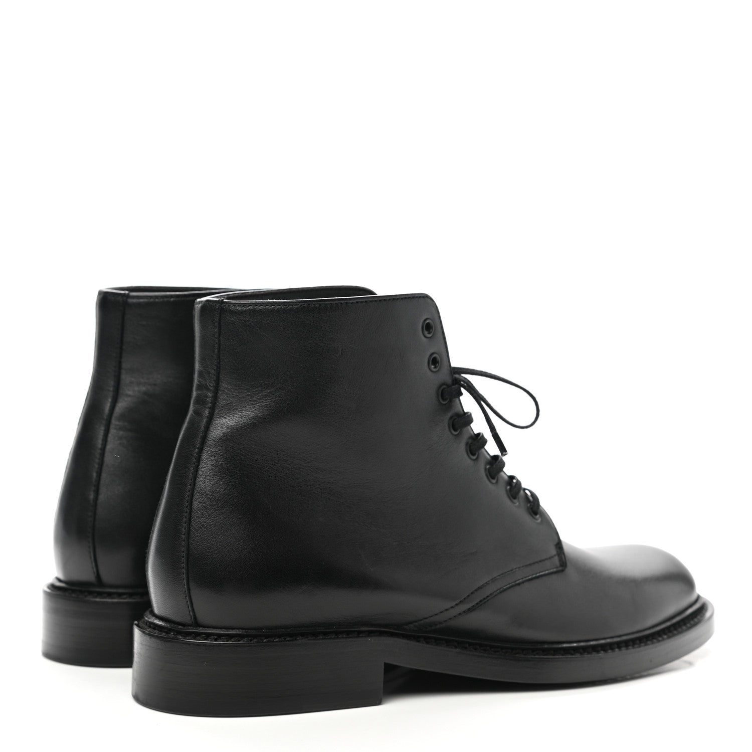 Saint Laurent Calfskin Army 25 Lace Up Booties 38 Black 4 of 9