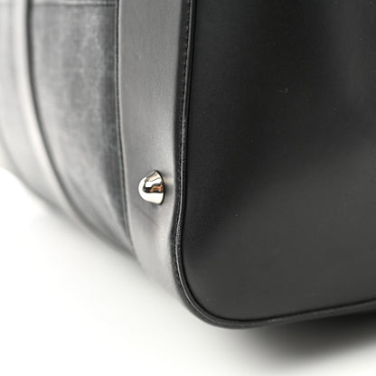 Gucci Soft GG Supreme Monogram Appia Calfskin Web Large Carry On Duffle Bag Black Grey 13 of 16
