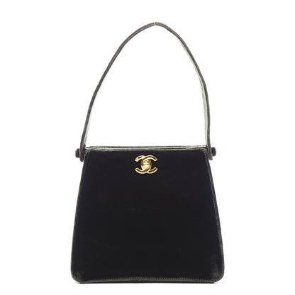 Chanel Velvet Top Handle Evening Bag Dark Green 1 of 9