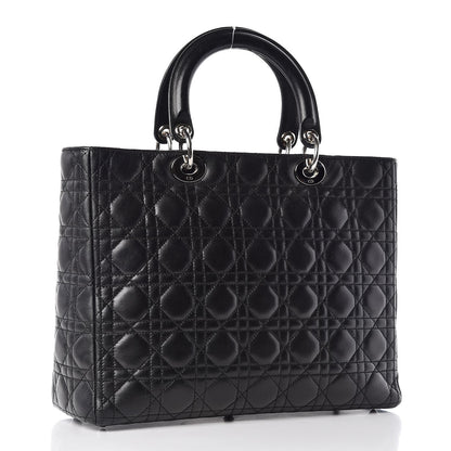 Christian Dior Lambskin Cannage Large Lady Dior Black 3 of 13